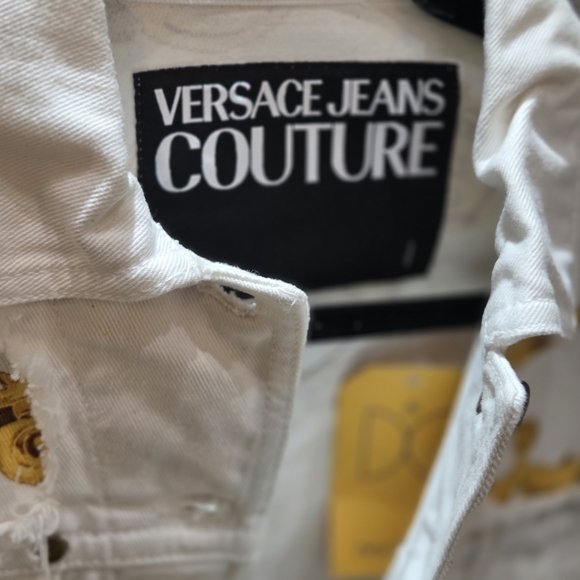 Versace Jeans White and Gold Women's Jacket, Baroque Print NWT, - Picture 5 of 11